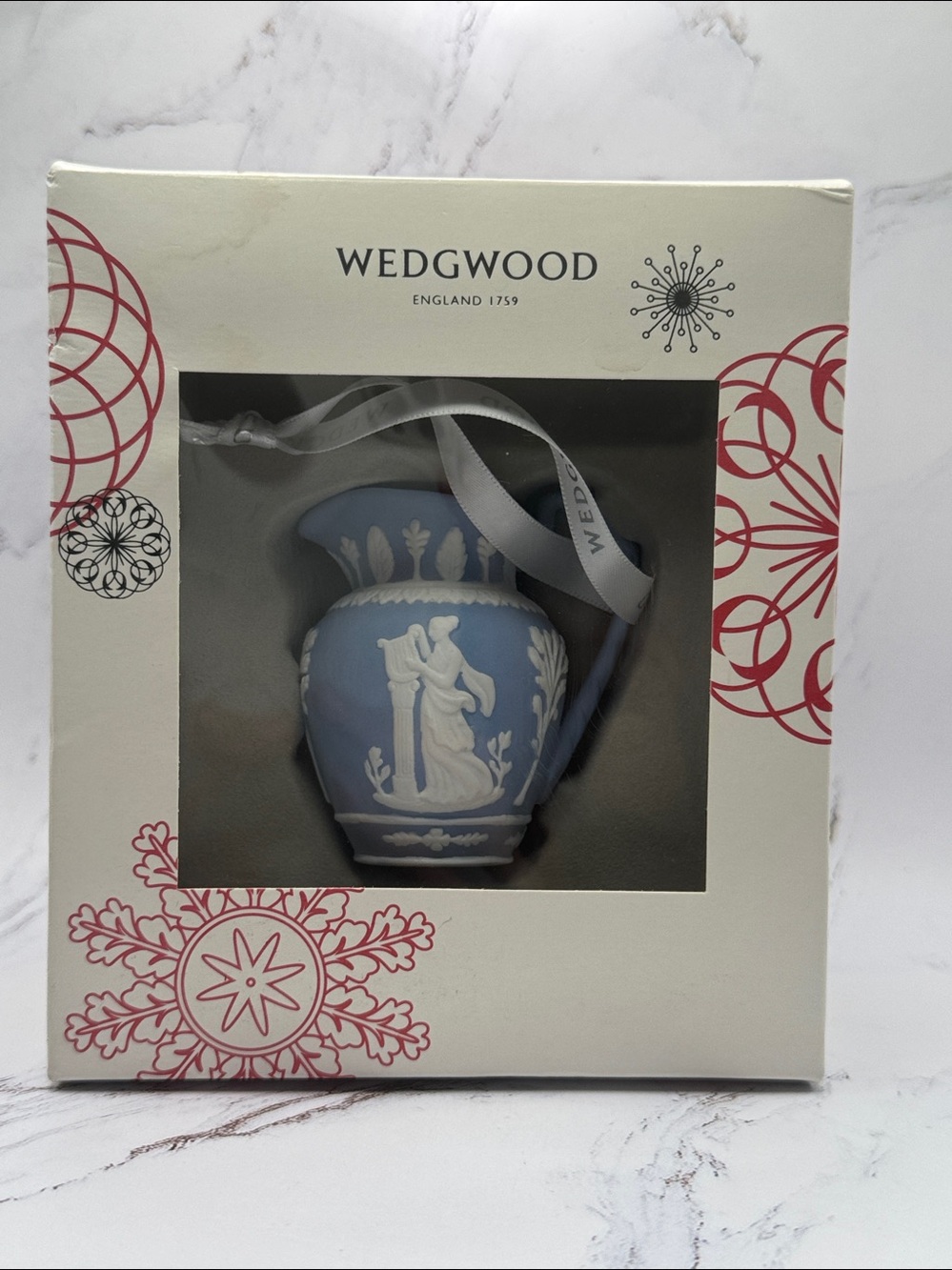 Wedgwood Jasperware iconic Pitcher Christmas Ornament